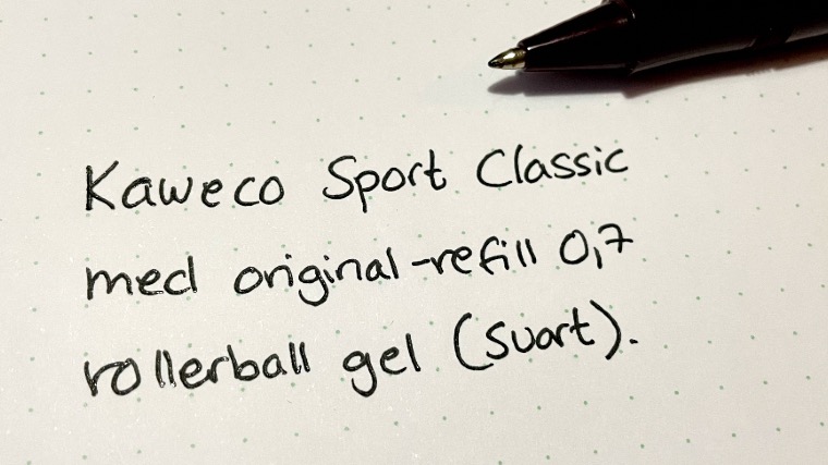 kaweco sport classic testskrift 07 gel